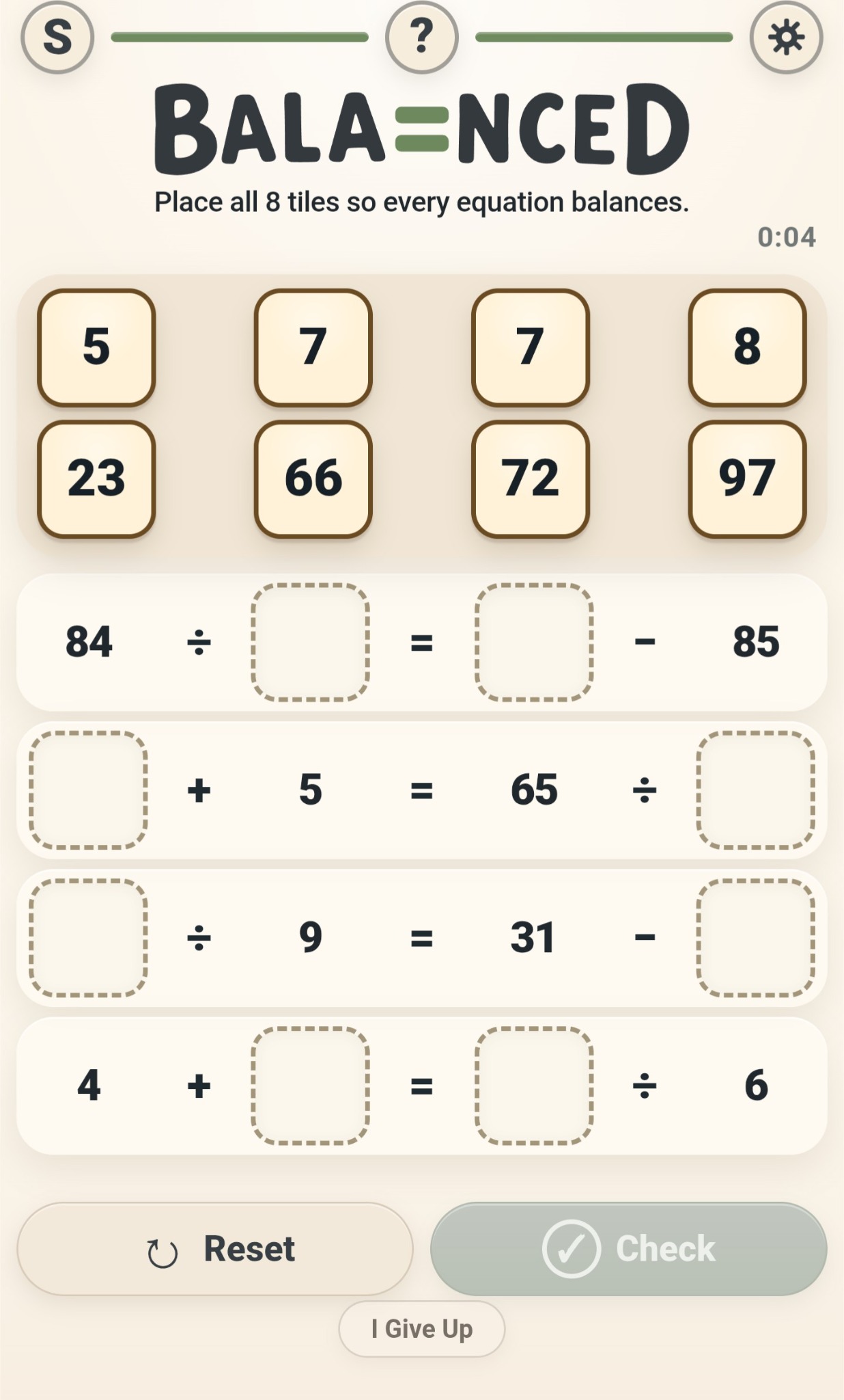 Screenshot of Balanced