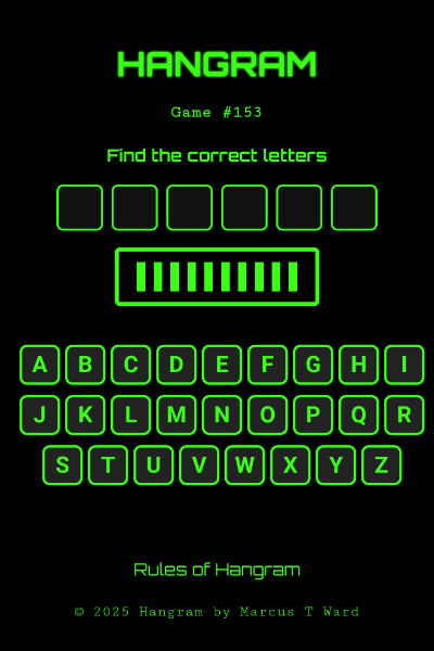 Screenshot of Hangram game