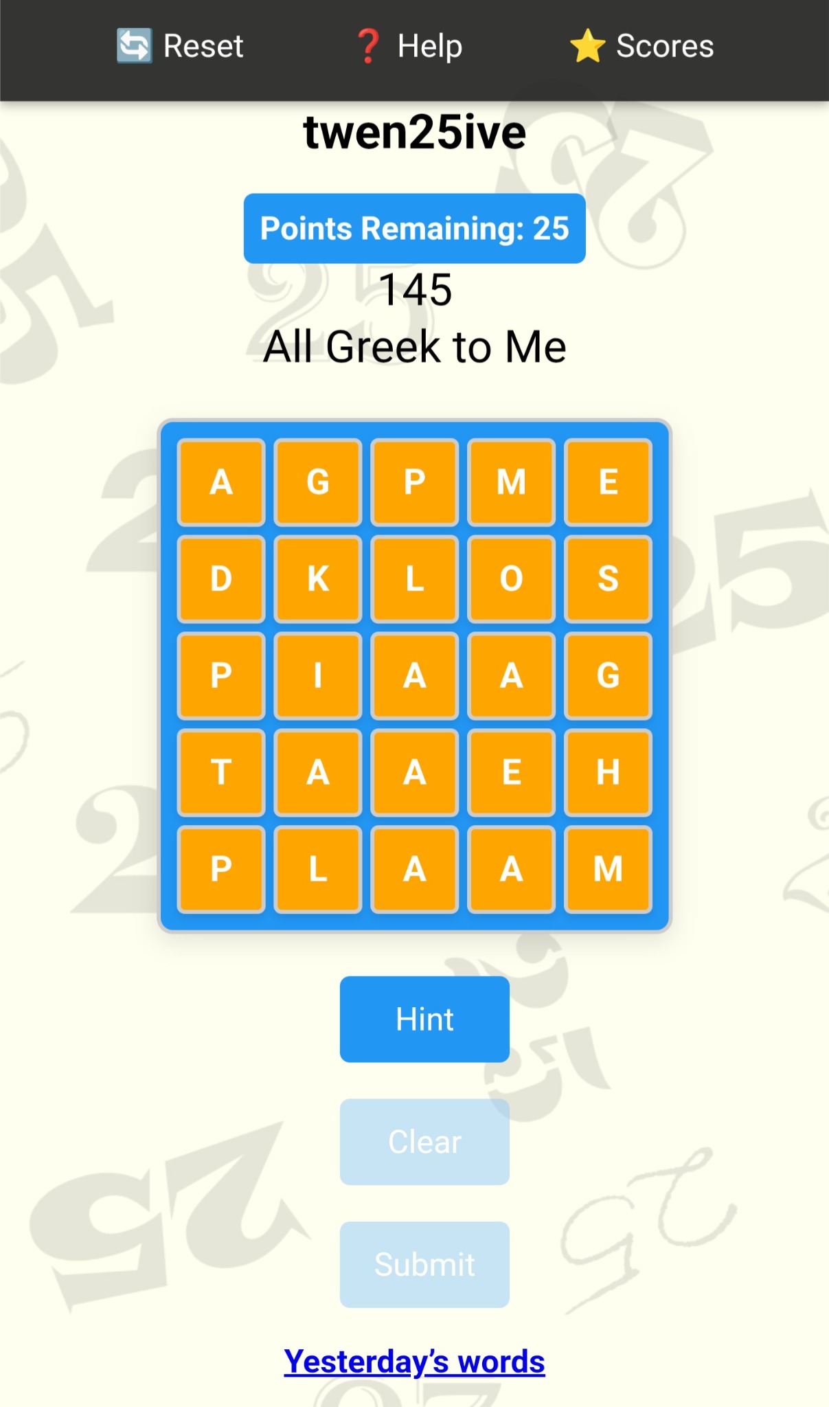Screenshot of Twen25ive